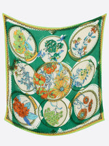 <ウールシルクストールヘリンボーン織120>コラージュサークルフラワー