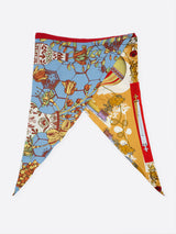 <ダイヤ型スカーフ>コラージュフラワーバルーン&フラワーベース