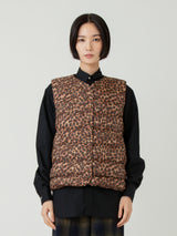 <ダウンベスト>リバーシブル レオパードゼブラ