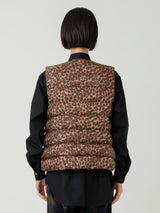 <ダウンベスト>リバーシブル レオパードゼブラ