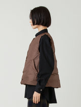 <ダウンベスト>リバーシブル レオパードゼブラ