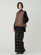 <ダウンベスト>リバーシブル レオパードゼブラ