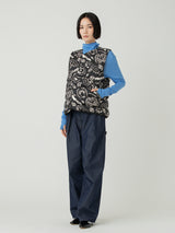 <ダウンベスト>リバーシブル サンペイズリーバンダナ