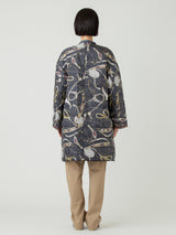 <ダウンロングコート>リバーシブル ネイティブビット