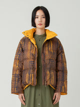 <ダウンブルゾン>リバーシブル ドローアンドブラッシュ