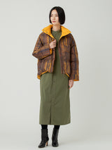 <ダウンブルゾン>リバーシブル ドローアンドブラッシュ