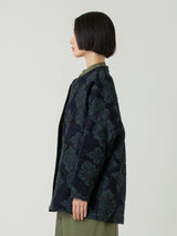 JACQUARD COAT / NAVY