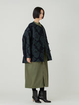 JACQUARD COAT / NAVY