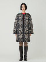 DOWN LONG COAT / REVERSIBLE PAISLEY BANDANA