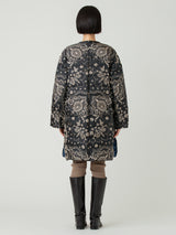 DOWN LONG COAT / REVERSIBLE PAISLEY BANDANA
