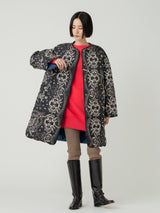 DOWN LONG COAT / REVERSIBLE PAISLEY BANDANA