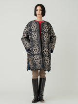 DOWN LONG COAT / REVERSIBLE PAISLEY BANDANA