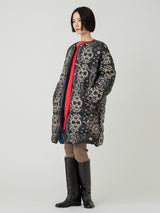 DOWN LONG COAT / REVERSIBLE PAISLEY BANDANA