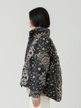 <ダウンブルゾン>リバーシブル ペイズリーバンダナ