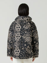 <ダウンブルゾン>リバーシブル ペイズリーバンダナ