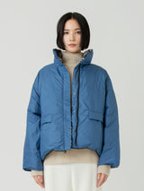 <ダウンブルゾン>リバーシブル ペイズリーバンダナ