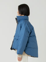 <ダウンブルゾン>リバーシブル ペイズリーバンダナ