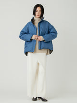 <ダウンブルゾン>リバーシブル ペイズリーバンダナ