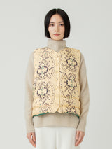 <ダウンベスト>リバーシブル ペイズリーバンダナ