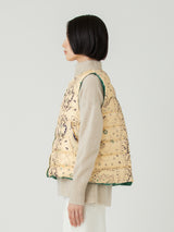 <ダウンベスト>リバーシブル ペイズリーバンダナ