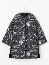 <ダウンロングコート>リバーシブル ネイティブビット