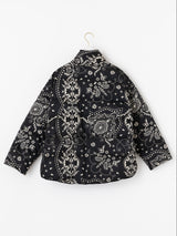 <ダウンブルゾン>リバーシブル ペイズリーバンダナ