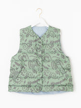 <ダウンベスト>リバーシブル サンペイズリーバンダナ