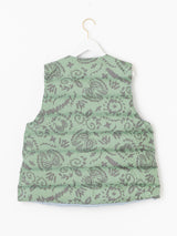 <ダウンベスト>リバーシブル サンペイズリーバンダナ