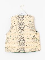 <ダウンベスト>リバーシブル ペイズリーバンダナ