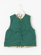 <ダウンベスト>リバーシブル ペイズリーバンダナ