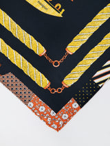 <シルクスカーフ65>パッチワークヨット