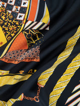 <シルクスカーフ65>パッチワークヨット