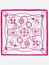 <シルクスカーフ65>ジャガードマリン