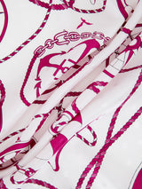 <シルクスカーフ65>ジャガードマリン