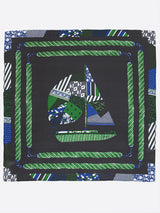 <シルクスカーフ65>パッチワークヨット