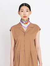 <シルクスカーフ65>パンジー