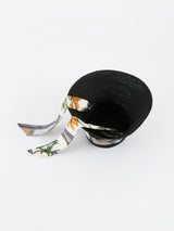 <深つばハット> BKフレームフラワー