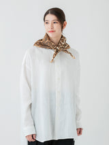 COTTON SCARF 65 / LEOPARD BEG