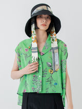 <深つばハット> BKフレームフラワー