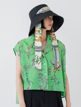 <深つばハット> BKフレームフラワー