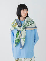 <リネンミックスストール120>フレームフラワー