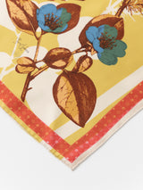 <シルクスカーフ65>コラージュアンティークフラワー