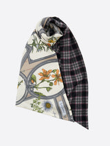 WOOL SILK W MUFFLER / FRAME FLOWER