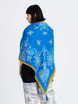 <リネンミックスストールタッセル付き120>インディアンバンダナ