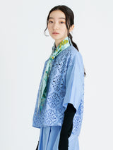 <ダイヤ型スカーフ>天界図&アンティークフラワー