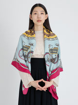 WOOL SILK STOLE HERRINGBONE WEAVE 120 / VINTAGE CYCLE