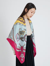 WOOL SILK STOLE HERRINGBONE WEAVE 120 / VINTAGE CYCLE