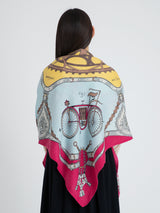 WOOL SILK STOLE HERRINGBONE WEAVE 120 / VINTAGE CYCLE