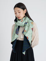 WOOL SILK W MUFFLER / ORNAMENT BALLOON