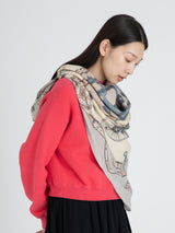 WOOL SILK STOLE HERRINGBONE WEAVE 120 / VINTAGE CYCLE